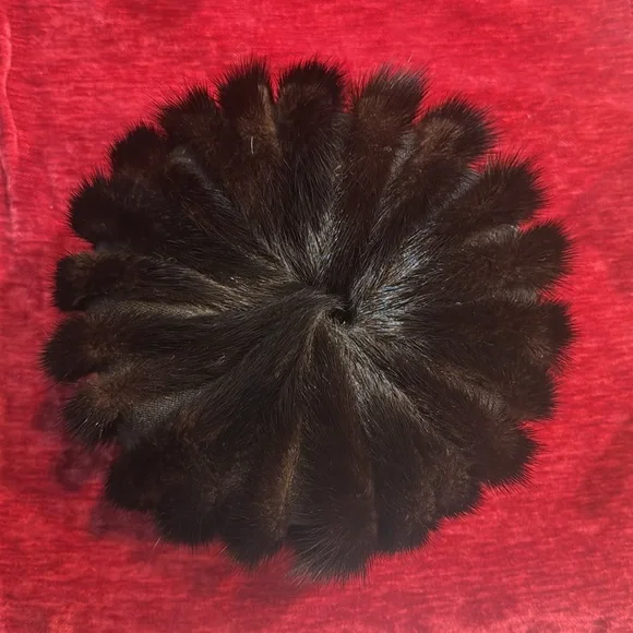 Women's Vintage Mahogany Ranch Mink Tail Hat - Picture 5 of 6